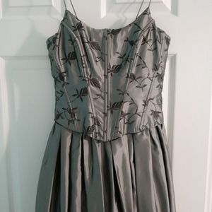 Formal long grey and black dress